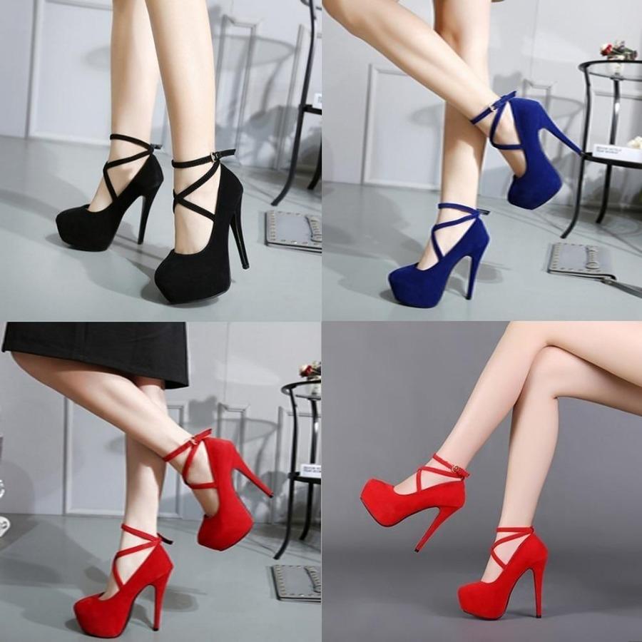 Talla Grande 44 Elegantes Zapatos de Salón para Mujer Sexy Puntera Redonda Escotada Slingback Tacones Super Altos Plataforma Stilettos Zapatos de Fiesta Boda Banquete