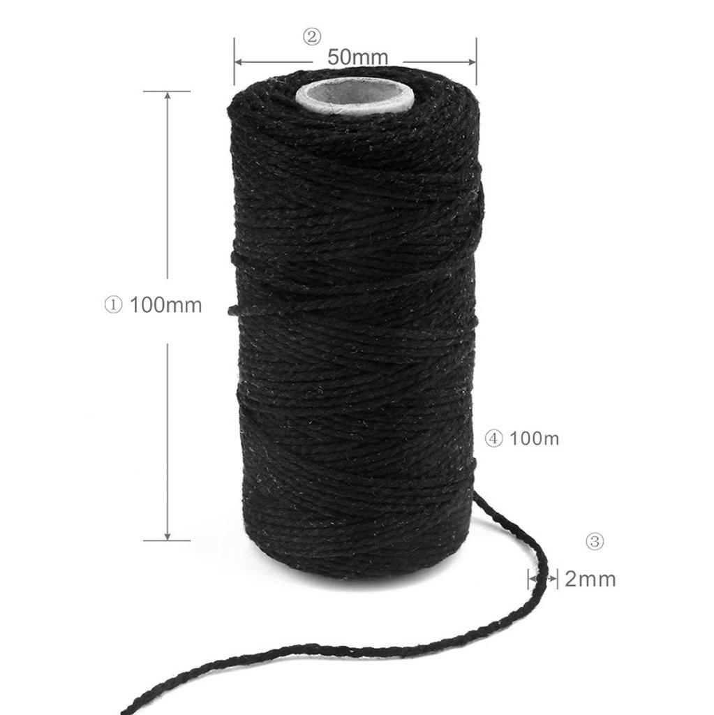 100m Long/100Yard  Cotton Twisted Cord Rope Crafts Macrame  String 