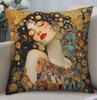 Klimt-Stil Böhmisches Kissenbezug Kunst Dekor Kissen Luxus Doppelseitiges Dekokissen Mit Reißverschlussbezug Ikonisches Blumenmuster