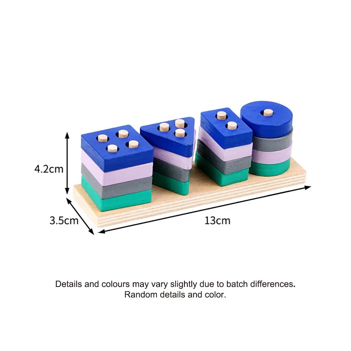 

Non-Toxic Mini Montessori Toy Wooden Building Blocks Educational Toys Macarone Color Color Shape Match Puzzle Toys For Children