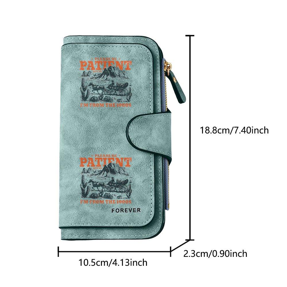 Western-style Vintage Carriage Long Zipper Wallet, Large-capacity Card Holder, Unisex Clutch Bag, Fashionable Zippered Coin Purse, Suitable for Daily