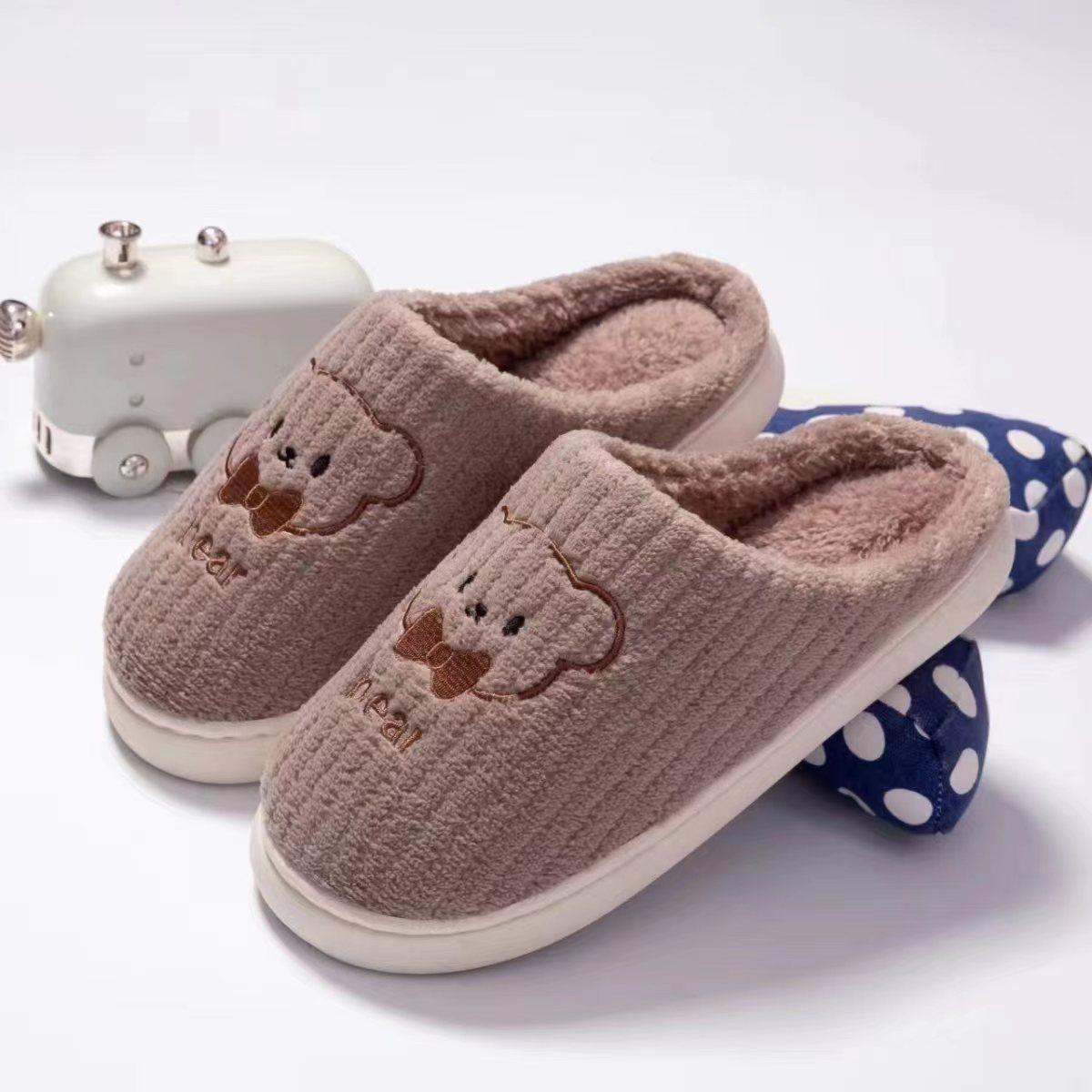 

Autumn and winter new men s and women s same cotton slippers indoor home cotton shoes non-slip soft sole comfortable plush slippers 44-45