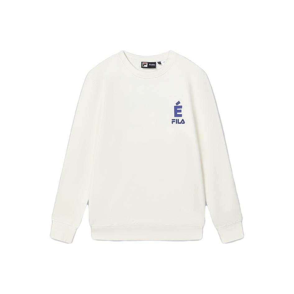FILA X Études Коллаборация Письмо Круглый вырез Пуловер Толстовка Мужская толстовка Кокосово-Белый F11M346206F-IV L