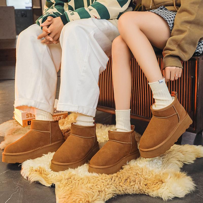 3156 Cotton Shoes Snow Boots New Winter Thickened Warm Cotton Shoes One Pedal Thick-soled Retro Cotton Boots