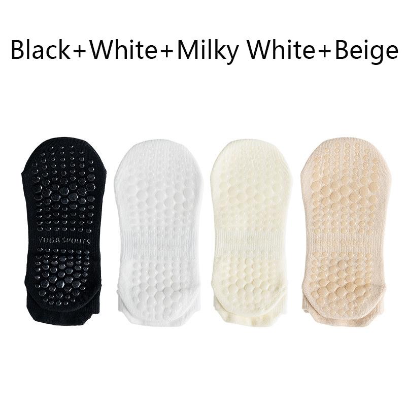 4Pairs Grip Socks for Women Non Slip Pilates Yoga Socks Mesh Breathable Short Socks Cotton Low Cut Gym Fitness Dance Sport Sock