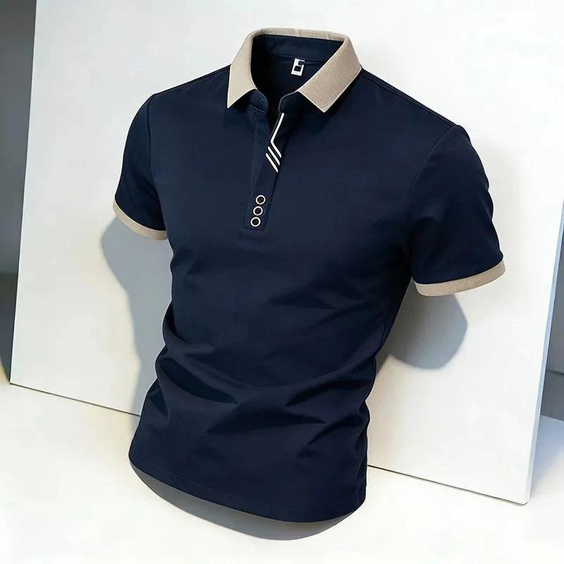 New Style Fashionable Men's Shirt Summer Lightweight Casual Business Collar Short-sleeved T-shirt