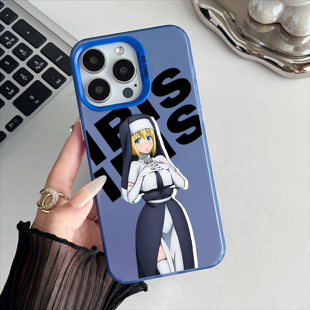 Anime Fireforce Phone Case For IPhone 16 15 14 13 12 17 Pro Max Special Metal Silver Button Electroplated Mobile Device