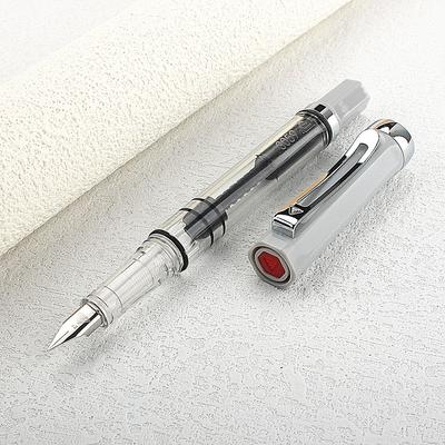 3059 Piston Filling Fountain Pen Acrylic  EF/F/ Nib with Silvery Clip Smooth Writing Office Gift Pen