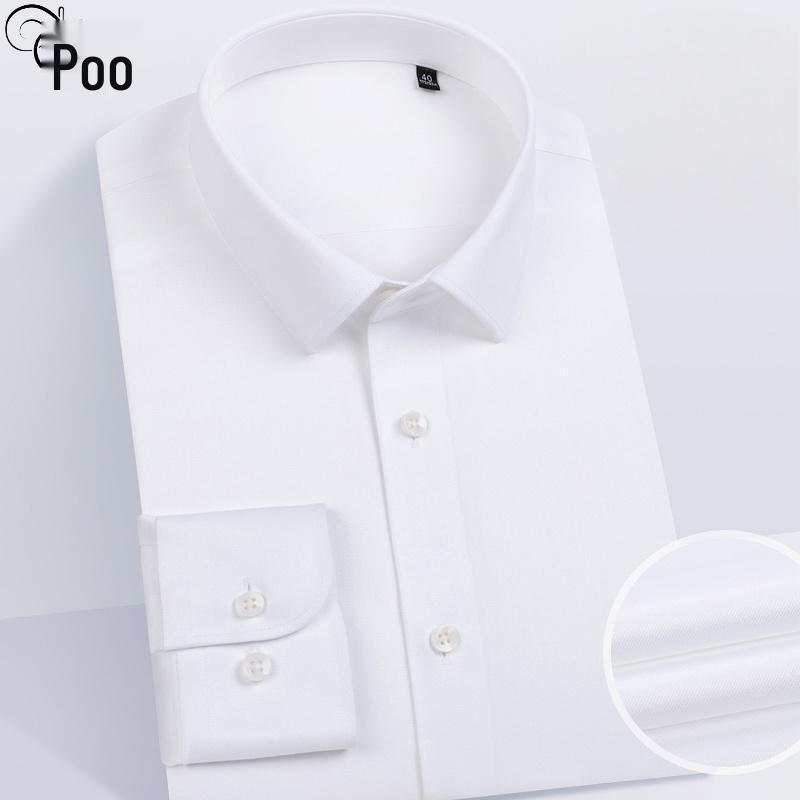 

Men s White Long Sleeve Non-Iron Pure Cotton Shirt - Spring/Summer Business Formal and Versatile for Work. 39