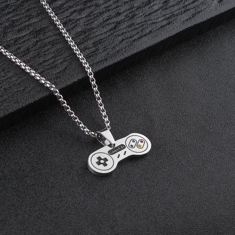 Unisex Cross-Border Game Console Controller Necklace Pendant - Stainless Steel Sweater Chain