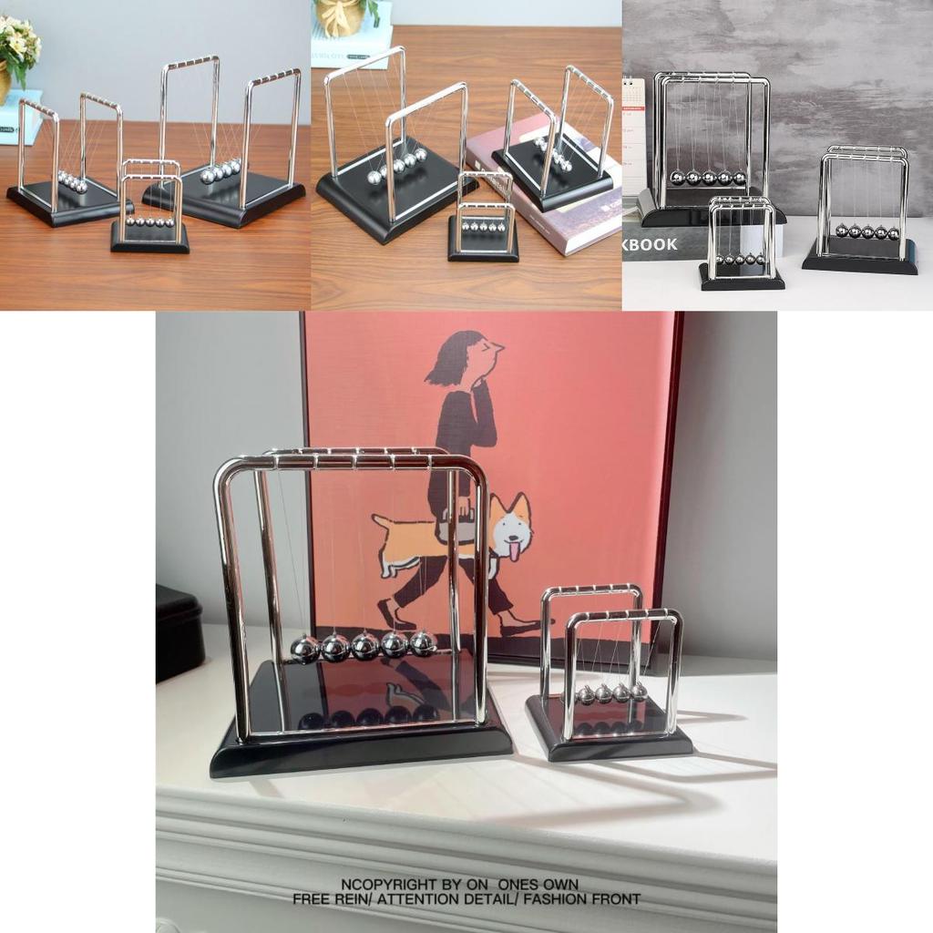 Minimalist Newton's Cradle Physics Display Stress Reliever And Educational Tool