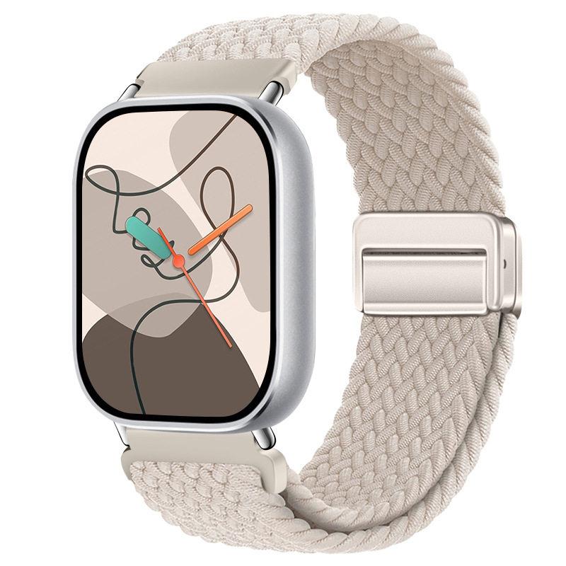 For Redmi Watch 6/5/4 XiaoMi Mi Band 8 Pro Quick Release Magnetic Woven Nylon Band Adjustable Breathable Sport Wristband