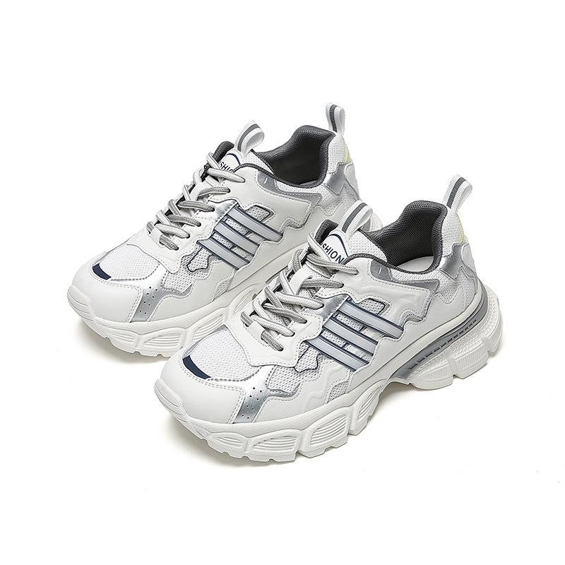 Mesh Dad Shoes Women's Summer Casual Cowhide Running Shoes Women's Fried Street Versatile Height-increasing Sports Shoes Wenzhou Women's Shoes