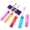 1/6Pcs Mini Travel Portable Toothbrush Foldable Saves Space With Case Small Dental Brush Adult In Transparent Candy Colors