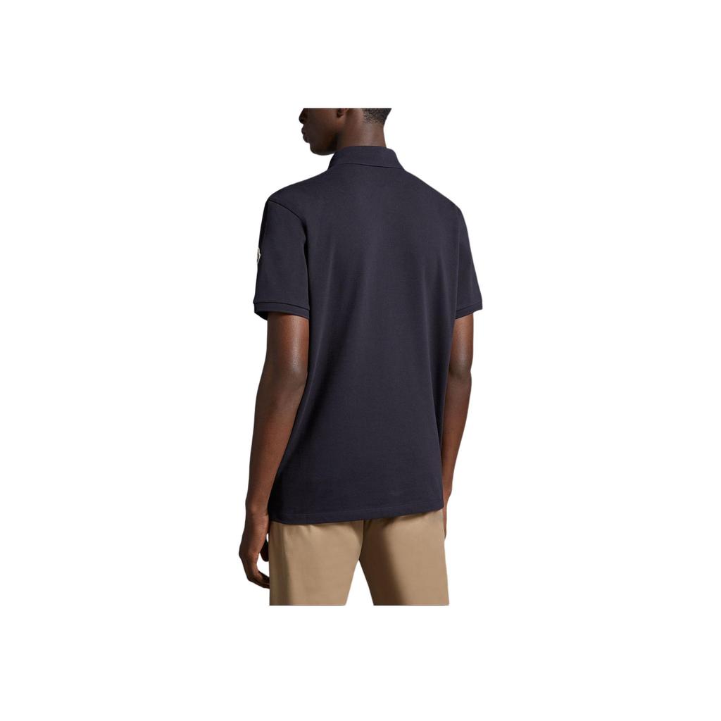 Moncler Button Closure Cotton Short Sleeve Polo Shirt Men tops Dark-Blue J10918A0000289A1677X