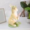 Bunny Cute Resin Sculpture Ornament Wearing Garland Decorative Garden Statues Figurines for Bedroom
