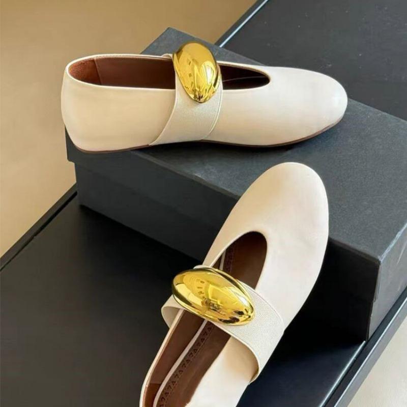 Fashion Spring Summer Flat Casual Single Shoes European American Comfortable Round Toe Mary Jane Ballet Shoe Shallow Mouth Mother Shoes