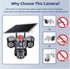 4G Solar-Powered Triple-Lens HD Outdoor WiFi Camera V380 Monitor