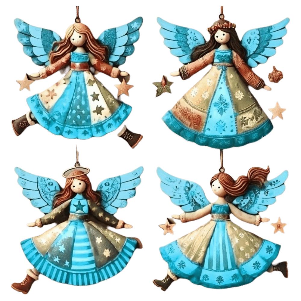 1 pcs DIY Crafts Wooden Christmas Tree Decor 1D Flat Colorful Design Girl-Shaped Pendant Ornaments Xmas Decor Xmas
