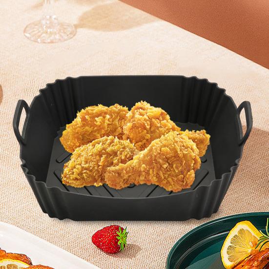 Silikonové vložky do horkovzdušné fritézy Čtvercový pekáč Opakovaně použitelný koš do horkovzdušné fritézy Kuchyňský vařící gadget pro horkovzdušnou fritézu