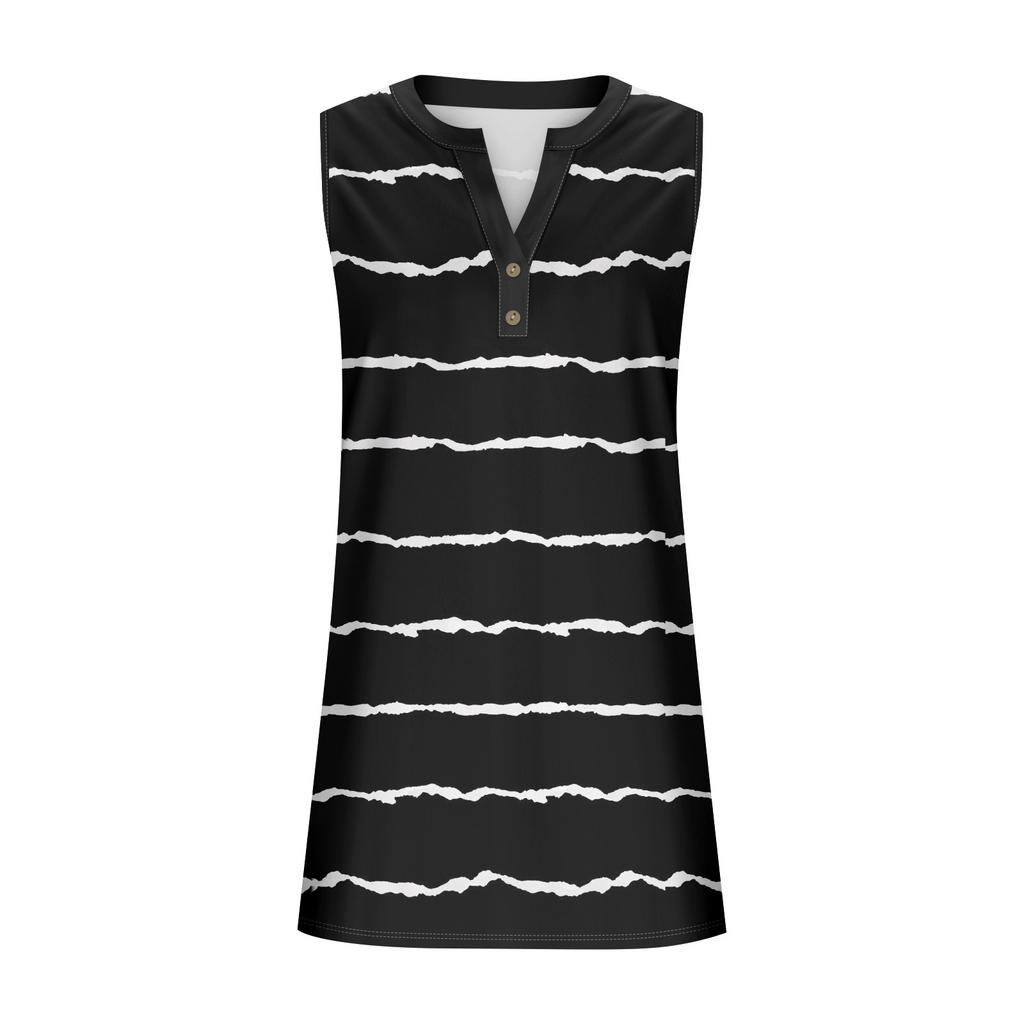 Women's Cotton And Linen Dress Summer Sleeveless Comfortable Travel Beach Dress Fashionable Spring And Summer Vacation Wear