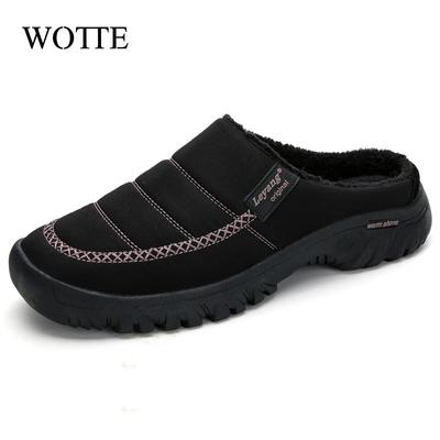 Winter Plüsch Herren Hausschuhe Große Größe 46 47 Indoor Herren Pantoletten Schuhe Unisex Schlafzimmer Slipper Wasserdicht Herren Slipper Warmes Fell