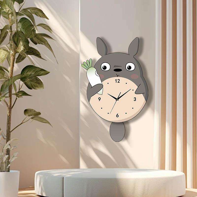 Creative Totoro Wall Clock New Clock Simple Modern Clock Wall Hanging Atmosphere Living Room Hanging Watch