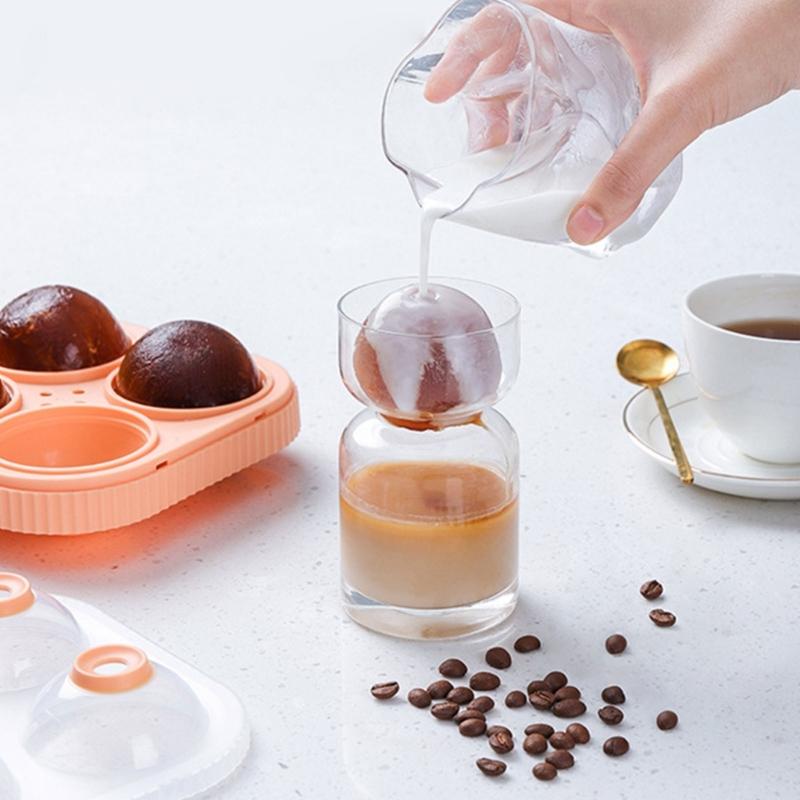 Round Shaped Ice Cube Moulds Ice Cube Trays Kitchen Hand Making Tools Ice Cube Maker for Chilling Whiskey Beverages