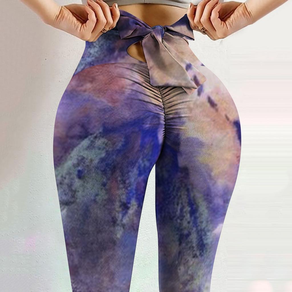 Dámské elastické fitness legíny na jógu s vysokým pasem