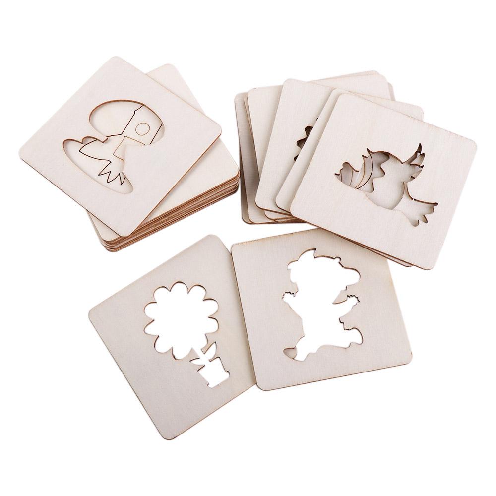 Wooden Painting Stencils Wooden Stencil Outer Board Learning Educational Toys DIY Painting Template