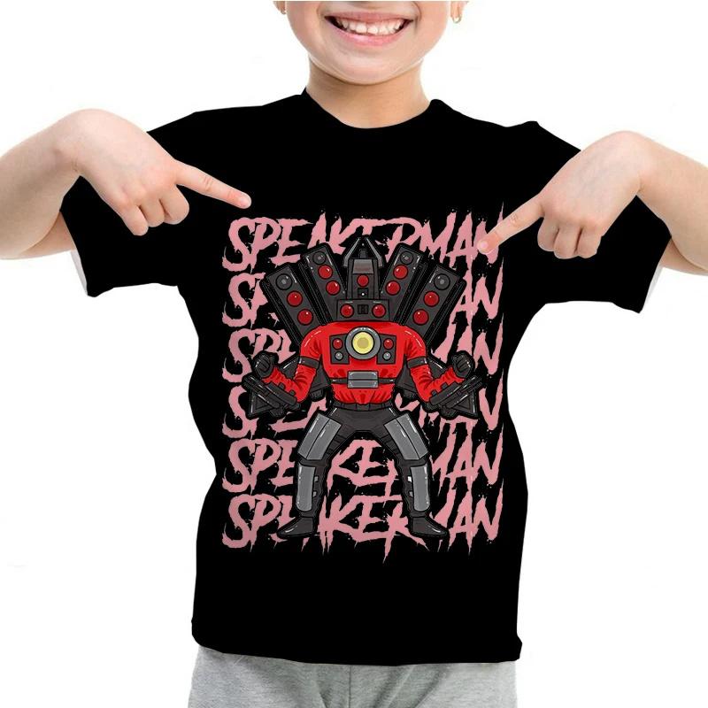 

Summer Round Neck 3D Game Skibidi Toilet Printed T-shirts Fashionable Casual Short Sleeved Children s Boy T-shirts 170