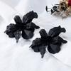 Pleated Large Flower Earrings Baking Paint Ear Accessories Exaggerated Flower Earrings  Women