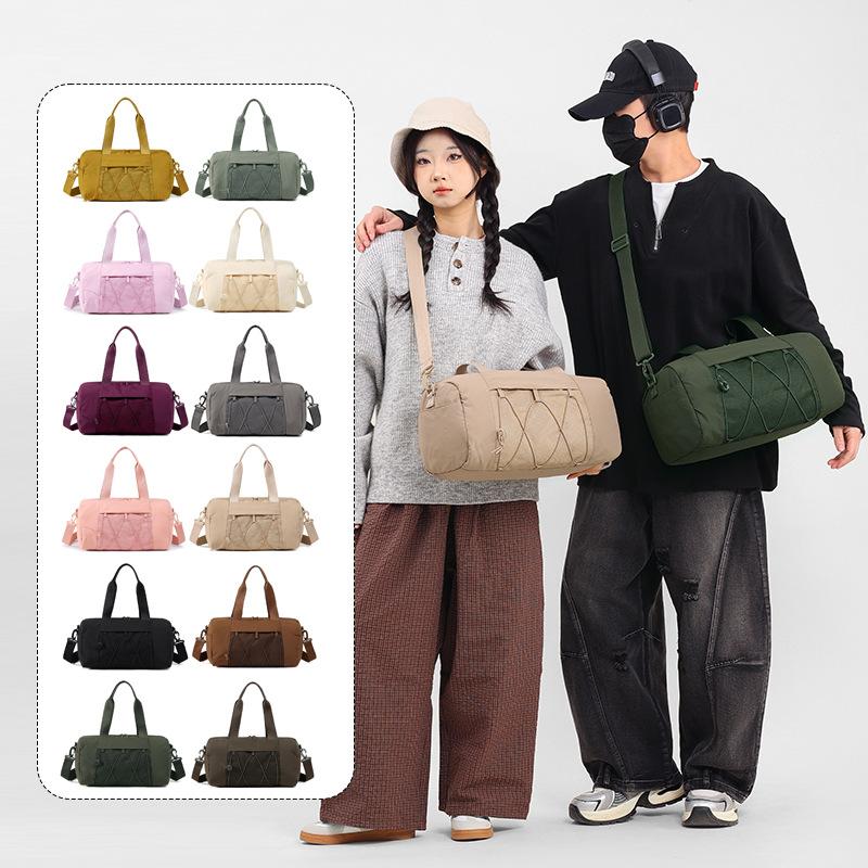 Luggage Bag Large Capacity Foldable Storage Bag Solid Color Water-Repellent Travel Bag