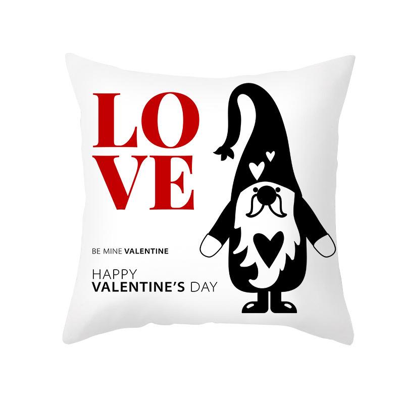 Red Cartoon Love Valentine's Day Home Pillow Car Waist Support Cushion Sofa Cushion Pillow Cover