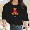 Summer New Cute Bear Short Sleeve Printed Clothing Women T-shirt Harajuku Pattern Fashion Clothing Women Top Off the Boat Unisex