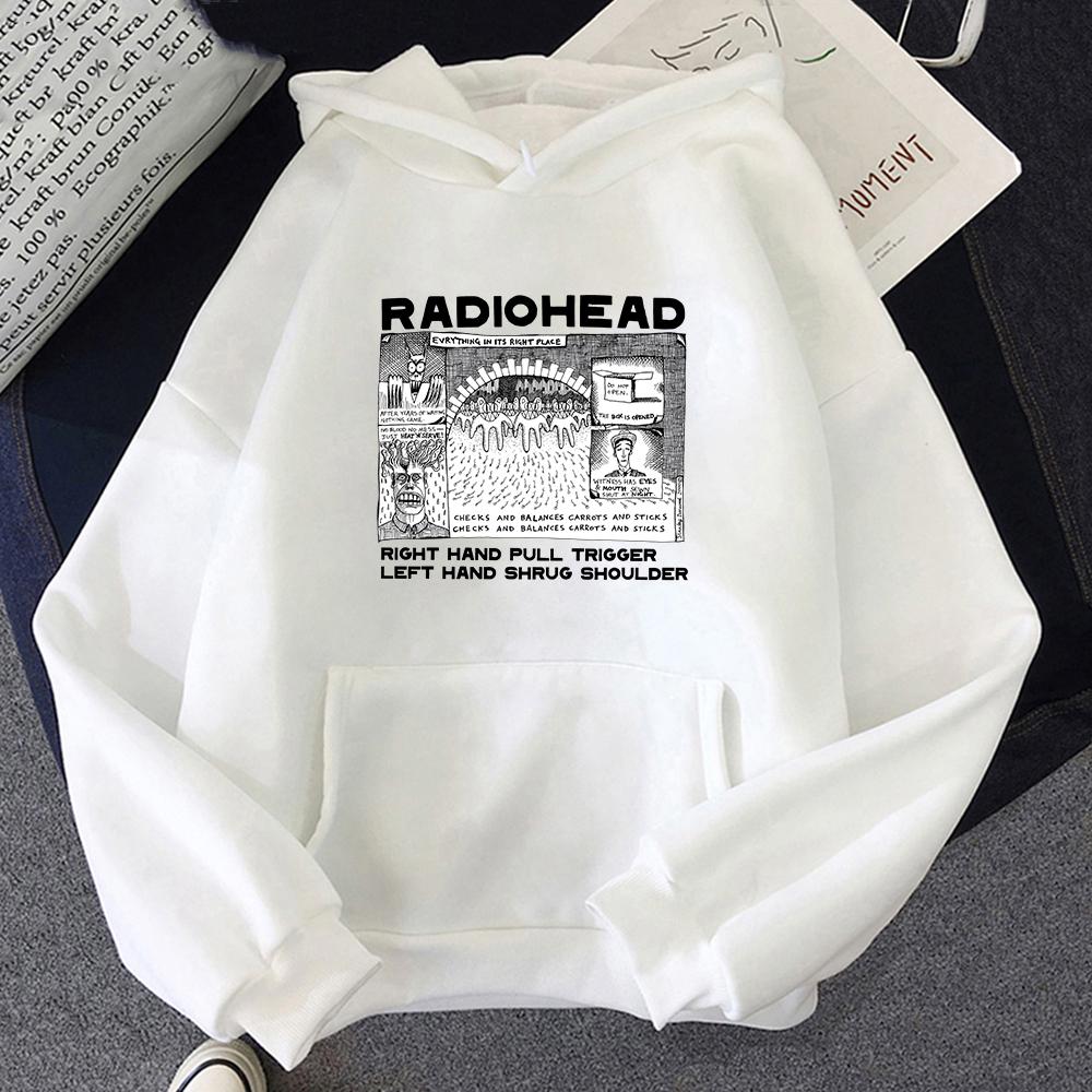 Fashion Radiohead Hoodie for Men/Women Rock Band Music Fans Sweatshirts Oversized Graphic Clothes Harajuku Couple Sweatshirt