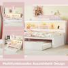 Sleeper Sofa, Daybed, Day Bed, 90*200cm, With LED Lights, Bedside Storage Compartment, Pull-Out Bed, Socket + USB, Without Mattress, White