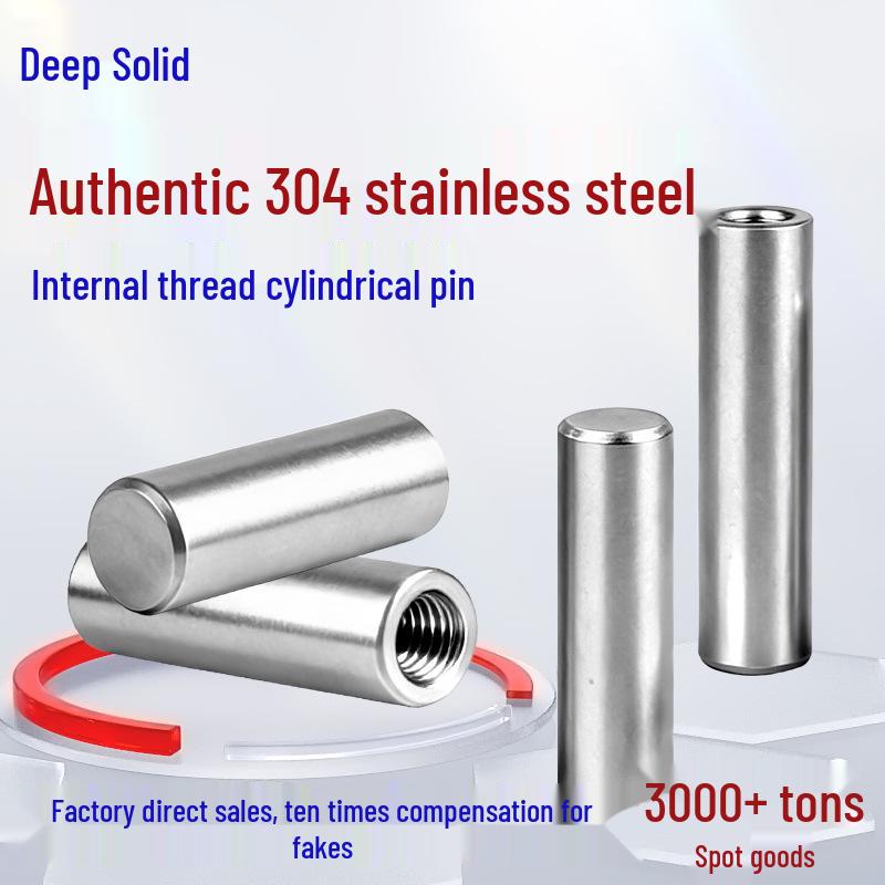 

304 Stainless Steel High Precision Internal Thread Positioning Pin with Dual Chamfered Ends 4×12, M3