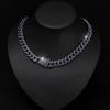 Personalized Alloy Retro Full Diamond Purple Bracelet Niche Light Luxury Cool Shiny Hip Hop Cuban Necklace