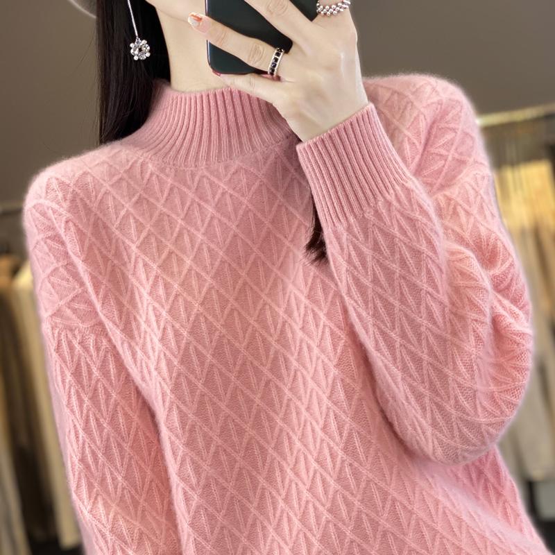 Pulover de cașmir pentru femei cașmir Qinghe 30% cașmir 70% lână cald și la modă versatil toamnă și iarnă