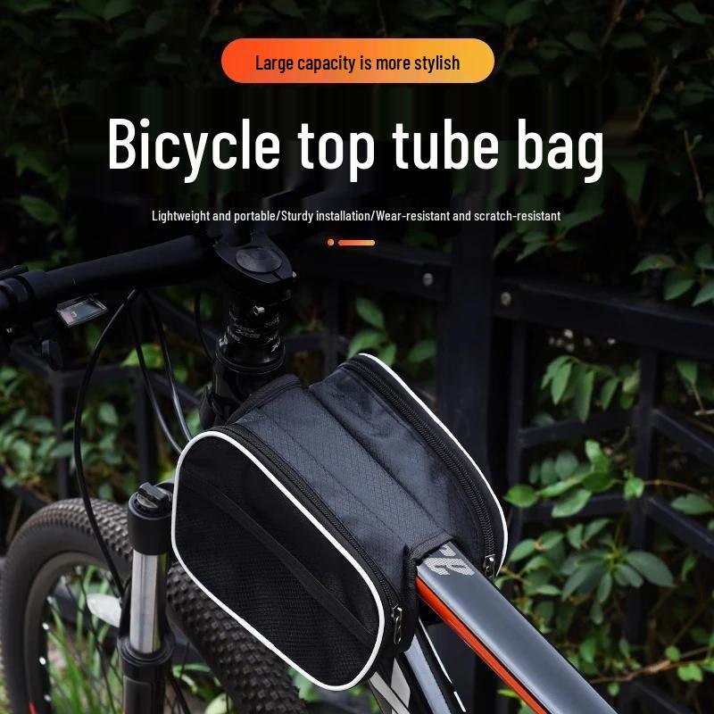 Bicycle Front Beam Bag: Waterproof Saddle Bag & Phone Holder for Cycling