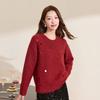 Sancai Plus Size Round Neck Sequin Knit Sweater