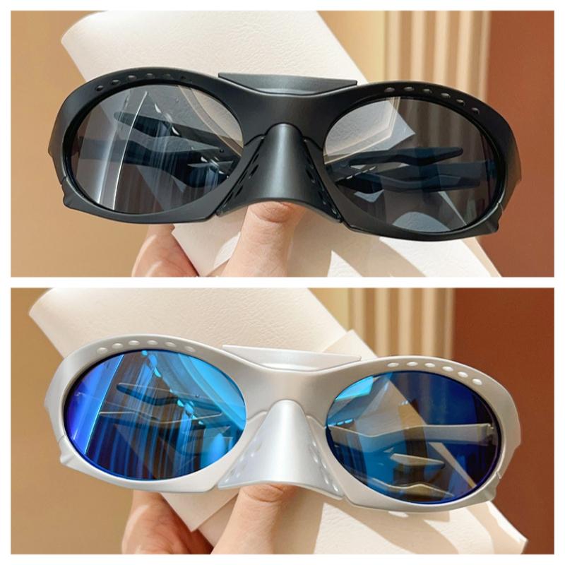 

2 шт. Изысканные инопланетные Панк Овальные Солнцезащитные Очки Женские Мужские Модные Люксовый Бренд Солнечные Очки Косплей Вечеринка Мужские Женские Очки UV400