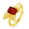 Women's S925 Silver Ring Natural Gemstone Bow Knot Adjustable Fashion Jewelry Gift