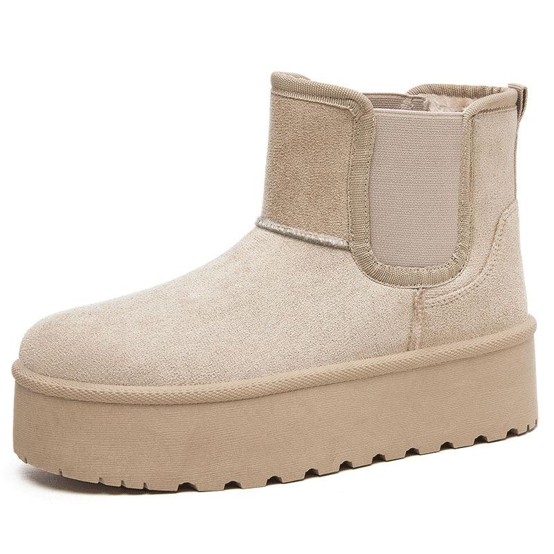 Shoes women's shoes versatile cotton boots winter new velvet thickened one-pedal snow boots thick-soled non-slip cotton shoes 2025