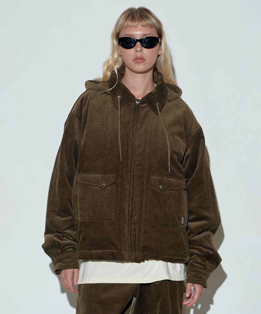 Sculptor Classic Corduroy Parka Brown