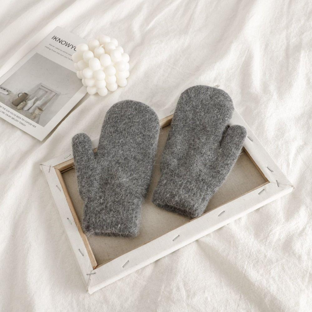 Gloves Warm Wool Gloves Korean Style Mittens Full Fingers Gloves Rabbit Fur Gloves Unisex Gloves