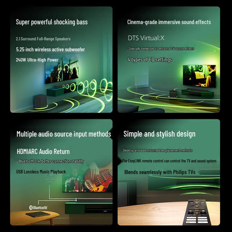 Philips TAB5309/93 2.1 Channel Dolby Digital Soundbar with Subwoofer