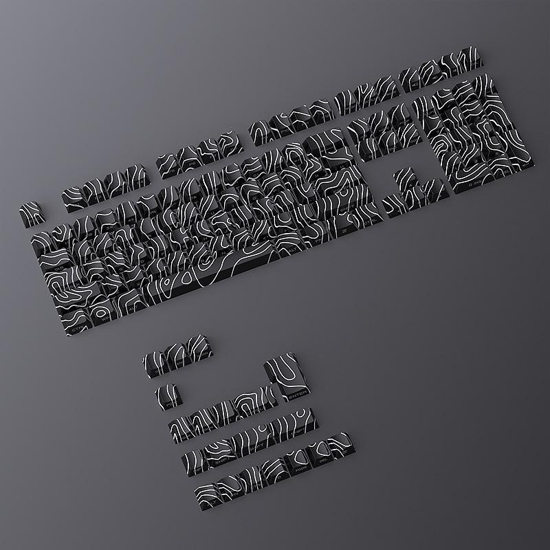 Tasti Topografici Linee di Contorno Traslucide Pbt Profilo Cherry Stampa Laterale Retroilluminati Per Tastiera Meccanica Mx Gamer