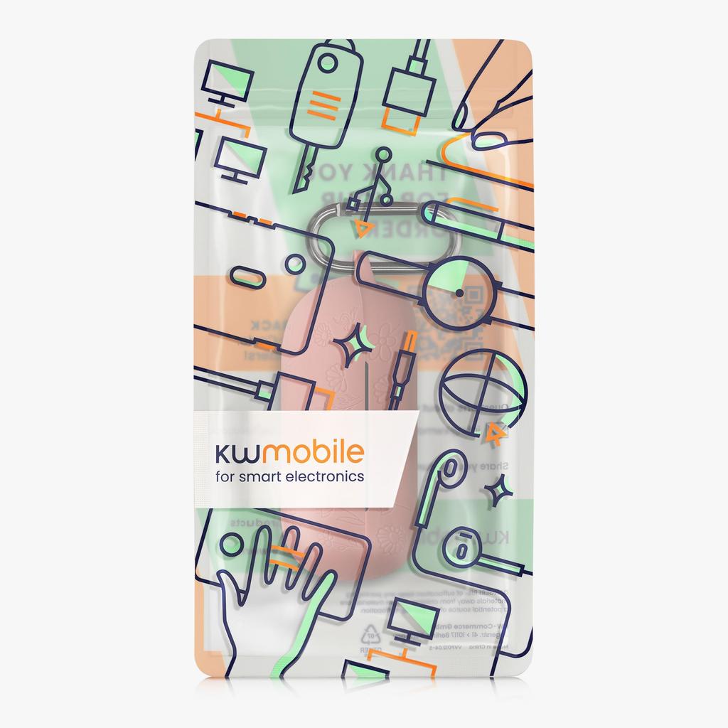 kwmobile Earphone Case Compatible with Sony Case Protective Case Dustproof Shockproof Silicone Embossed Pattern Design WF-C700N -